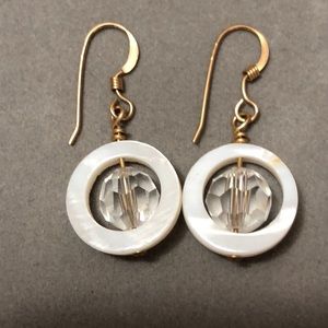 Shell &clear Czech glass earrings